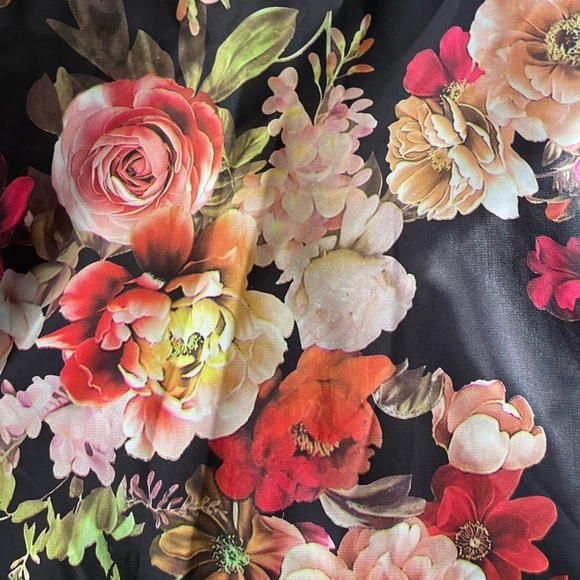 ModCloth Midi Circle Skirt Sz 2X Women’s Black Floral Vintage Inspired W/pockets - Picture 2 of 6